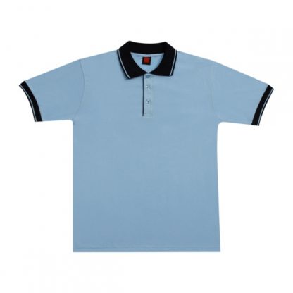 APP0025 Single Jersey T-shirt - Light Blue/Navy