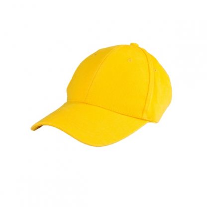 CAP0017 Baseball 6-Panel Cotton Brush Cap - Yellow
