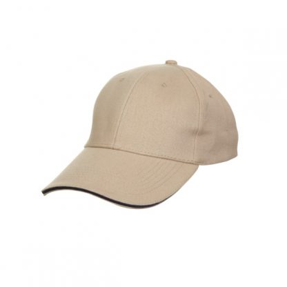 CAP0019 Baseball 6-Panel Cotton Brush Cap - Khaki (S/Navy)