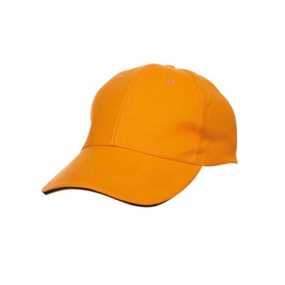 CAP0019 Baseball 6-Panel Cotton Brush Cap - Orange (S/Black)