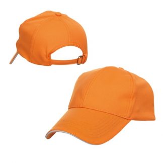 CAP0031 Baseball 6-Panel Cap - Orange (S/White)