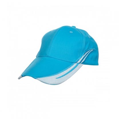 CAP0034 Baseball 6-Panel Cap - Light Blue/White