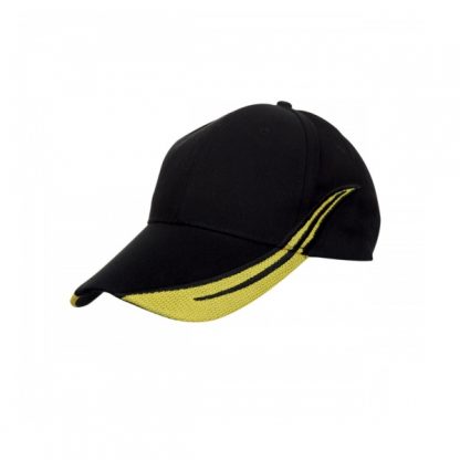 CAP0034 Baseball 6-Panel Cap - Black/Golden Yellow