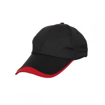 CAP0035 Baseball 6-Panel Cap - Black/Red