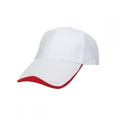 CAP0035 Baseball 6-Panel Cap - White/Red