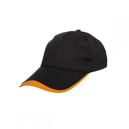 CAP0035 Baseball 6-Panel Cap - Black/Orange