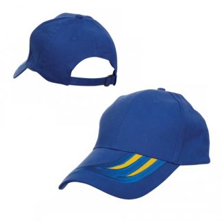 CAP0036 Baseball 6-Panel Cotton Brush Cap - Royal/Golden Yellow