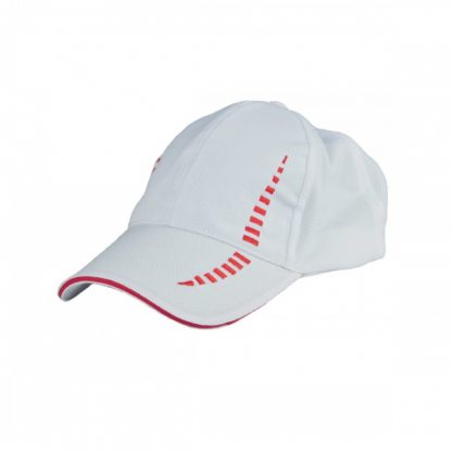 CAP0040 Baseball 6-Panel Cap - White/Red