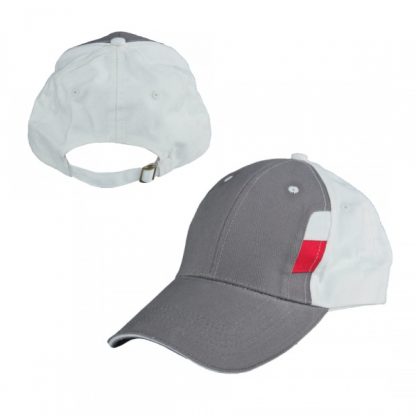 CAP0041 Baseball 6-Panel Cotton Brush Cap - Dark Grey/White