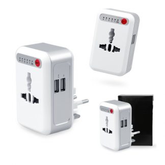 IT0550 Smart Timing Universal Travel Adaptor with 2 USB Hub