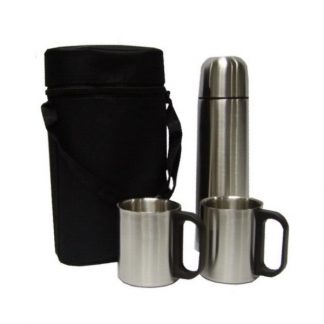 MGS0152 Stainless Steel Vacuum Flask with 2 Cups & Pouch