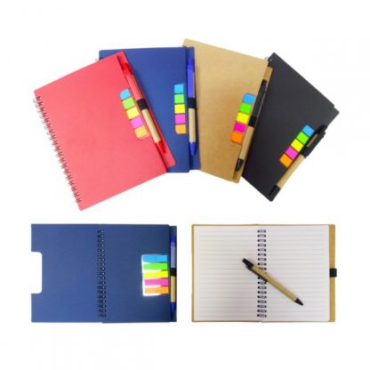 STA0624 A5 ECO Notebook with Pet Sticky Tab & Pen