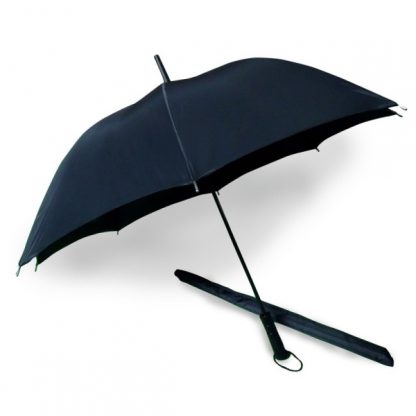 UMB0003 24" Black Straight Handle and Tip Umbrella