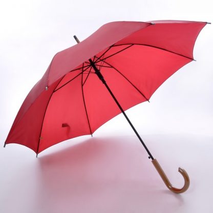 UMB0021 24" Non-UV Coated Curve Handle Long Umbrella - Maroon