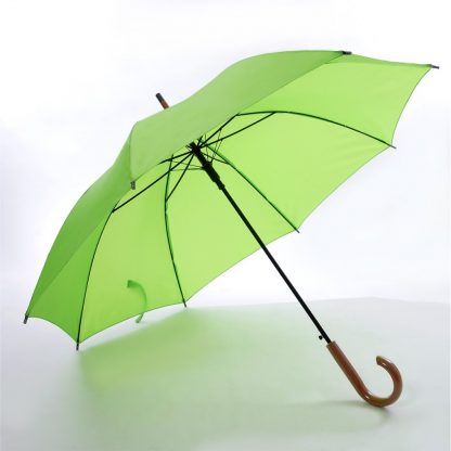 UMB0021 24" Non-UV Coated Curve Handle Long Umbrella - Green