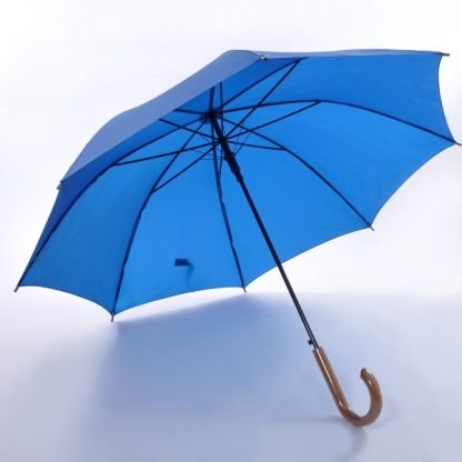 UMB0021 24" Non-UV Coated Curve Handle Long Umbrella - Blue