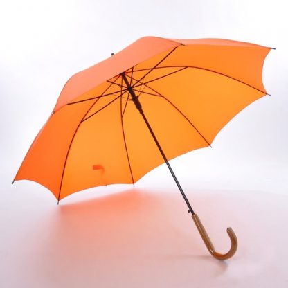 UMB0021 24" Non-UV Coated Curve Handle Long Umbrella - Orange