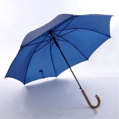 UMB0021 24" Non-UV Coated Curve Handle Long Umbrella - Dark Blue