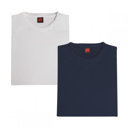 APP0044 Quick Dry Round Neck T-shirt - White & Navy