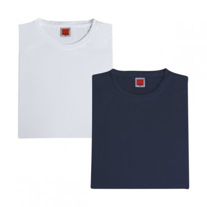 APP0044 Quick Dry Round Neck Female T-shirt - White & Navy