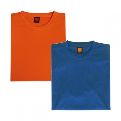 APP0044 Quick Dry Round Neck T-shirt - Orange & Royal