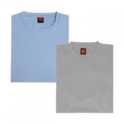 APP0044 Quick Dry Round Neck T-shirt - Light Blue & Light Grey
