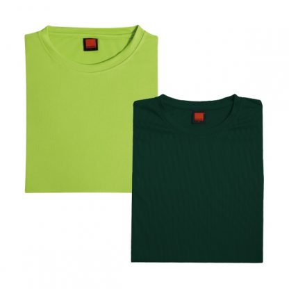 APP0044 Quick Dry Round Neck T-shirt - Lime Green & Forest Green