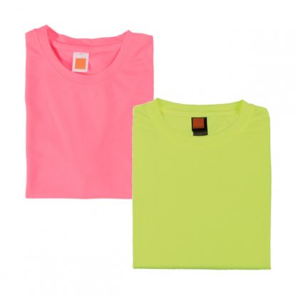APP0044 Quick Dry Round Neck T-shirt - Neon Pink & Neon Yellow