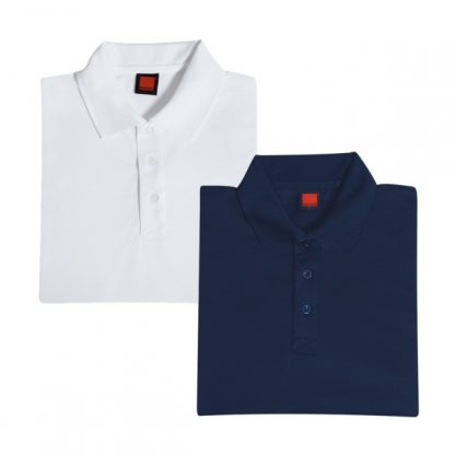 APP0045 Quick Dry Polo T-shirt - White & Navy