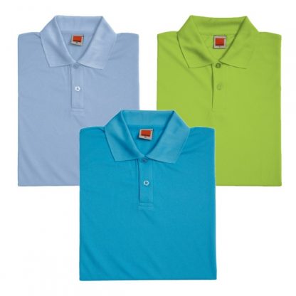 APP0045 Quick Dry Female Polo T-shirt - Light Blue, Lime Green & Sea Blue