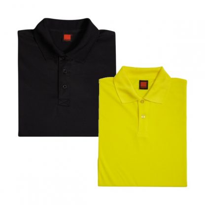 APP0045 Quick Dry Polo T-shirt - Black & Yellow