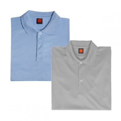 APP0045 Quick Dry Polo T-shirt - Light Blue & Light Grey