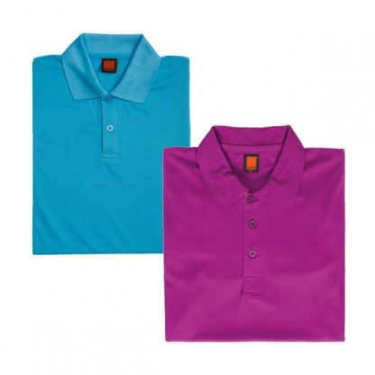 APP0045 Quick Dry Polo T-shirt - Sea Blue & Dark Purple