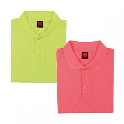 APP0045 Quick Dry Polo T-shirt - Neon Yellow & Neon Peach