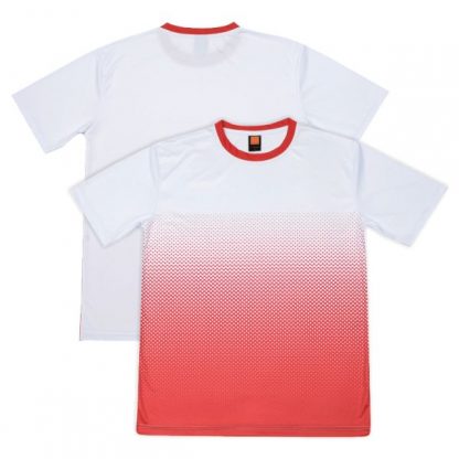 APP0118 Quick Dry Sublimation Printing Round Neck T-shirt - White/Red