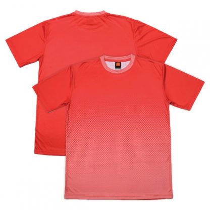 APP0118 Quick Dry Sublimation Printing Round Neck T-shirt - Red/Peach