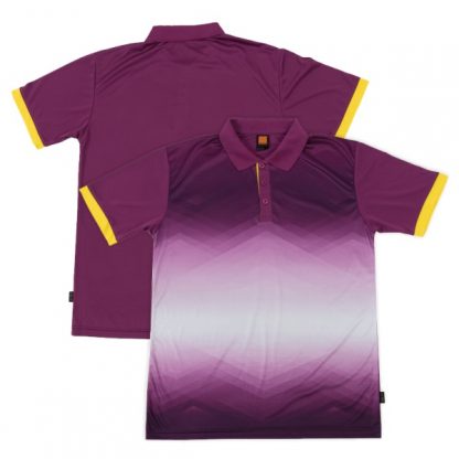 APP0120 Quick Dry Sublimation Printing Round Neck T-shirt - Dark Purple/Yellow