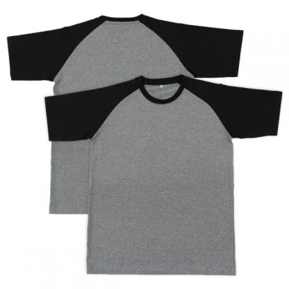 APP0137 Quick Dry Raglan T-shirt - Ash Grey/Black
