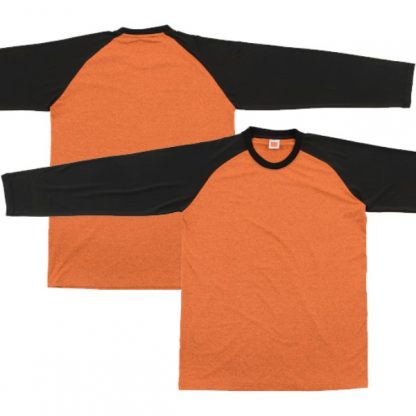 APP0138 Quick Dry Raglan Long Sleeve T-shirt - Orange/Black