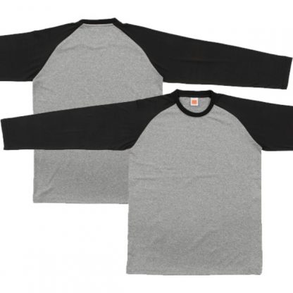 APP0138 Quick Dry Raglan Long Sleeve T-shirt - Ash Grey/Black