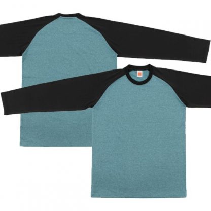 APP0138 Quick Dry Raglan Long Sleeve T-shirt - Light Blue/Black