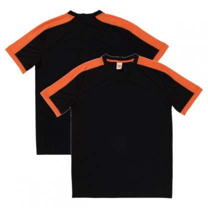 APP0141 Quick Dry Round Neck T-shirt - Black/Orange
