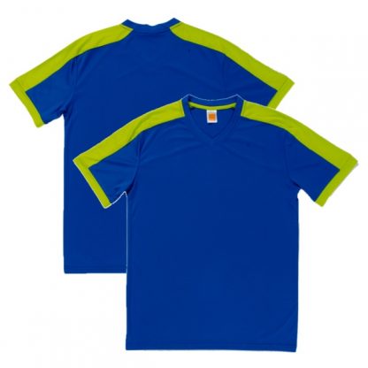 APP0141 Quick Dry Round Neck T-shirt - Royal/Lime Green