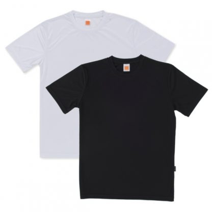APP0146 Quick Dry Round Neck T-shirt - White Black