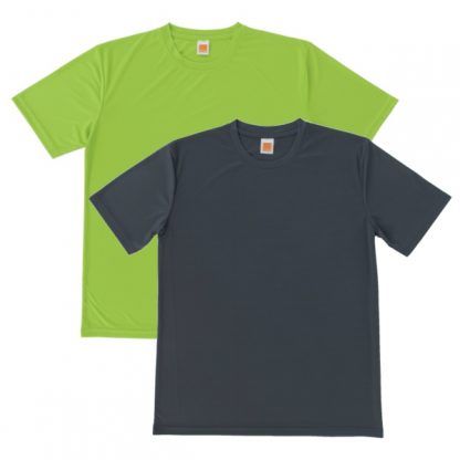 APP0146 Quick Dry Round Neck T-shirt - Lime Green & Dark Grey