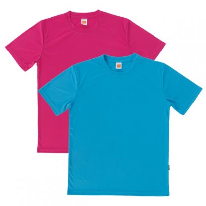 APP0146 Quick Dry Round Neck T-shirt - Magenta & Sea Blue