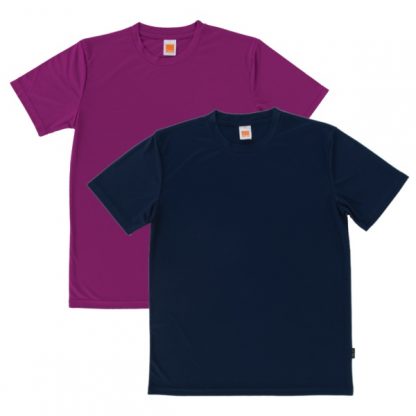 APP0146 Quick Dry Round Neck T-shirt - Dark Purple & Navy Pro