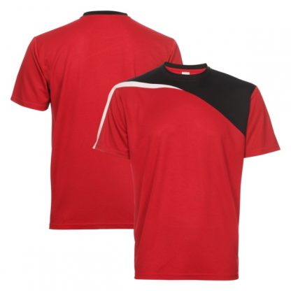 APP0178 Quick Dry Round Neck T-shirt - Red/Black/White
