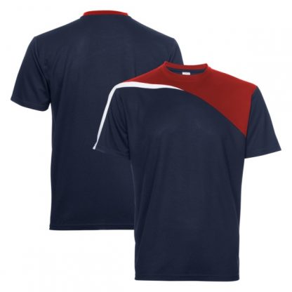 APP0178 Quick Dry Round Neck T-shirt - Navy/Red/White