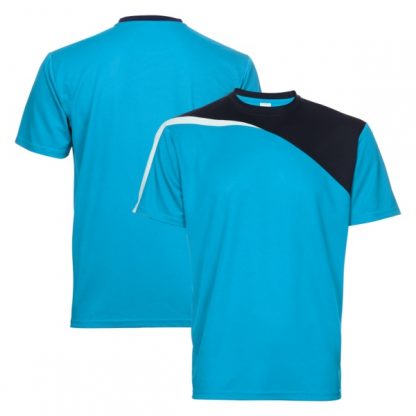 APP0178 Quick Dry Round Neck T-shirt - Sea Blue/Navy/White